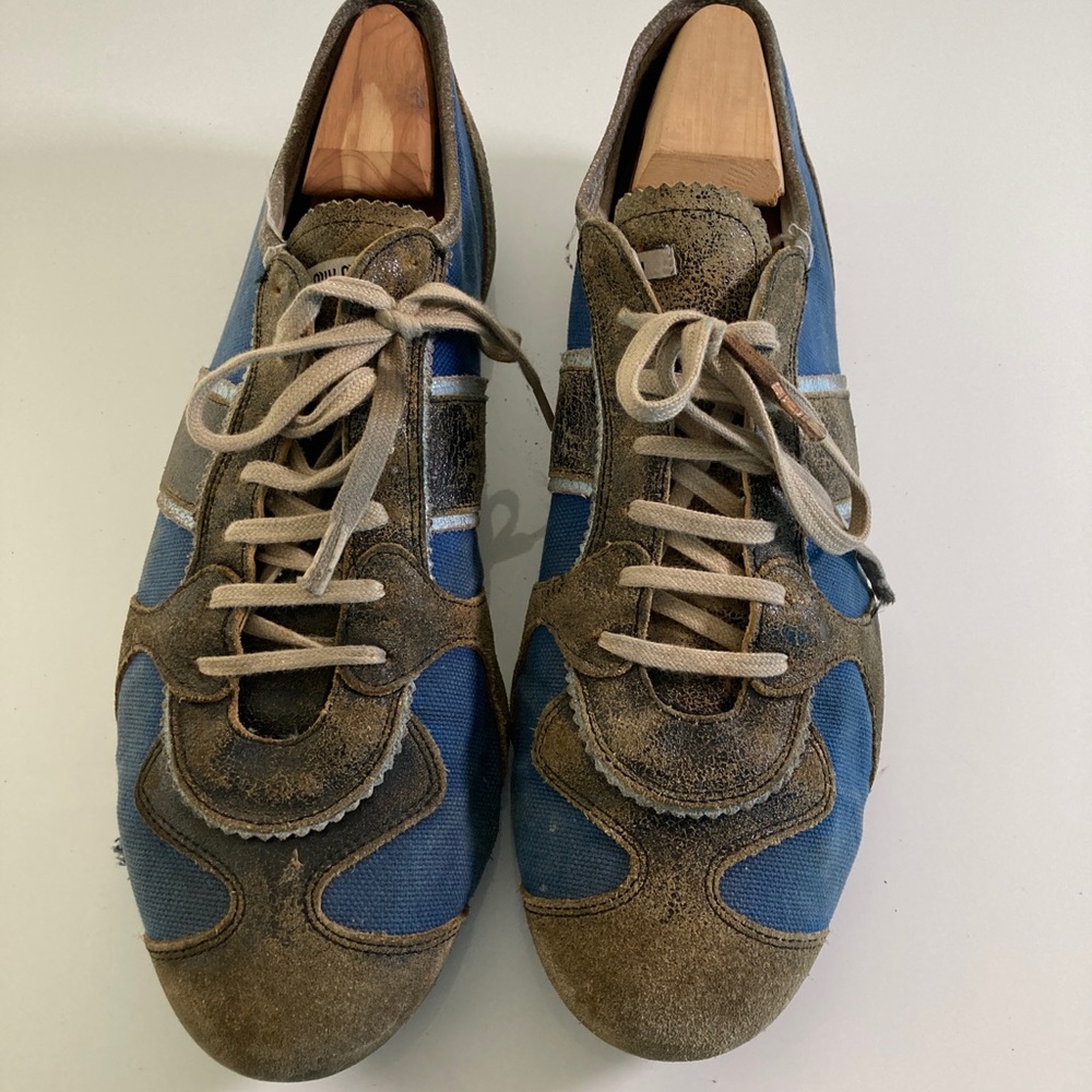 VINTAGE MIU MIU Mens Shoes Blue SIZE 12